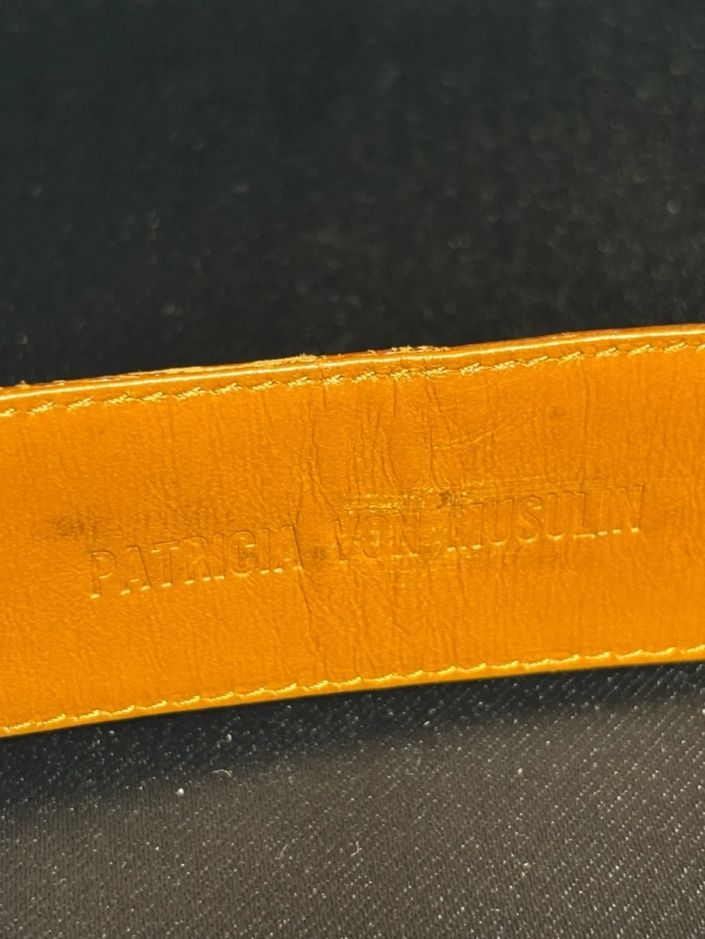 Vintage Rare Patricia Von Musulin Alligator Belt w/Bakelite? Buckle 36”x1.5”